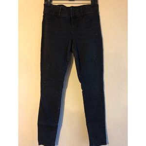 BLACKHEART BLACK EMBOSSED SKULL SUPER SKINNY JEANS